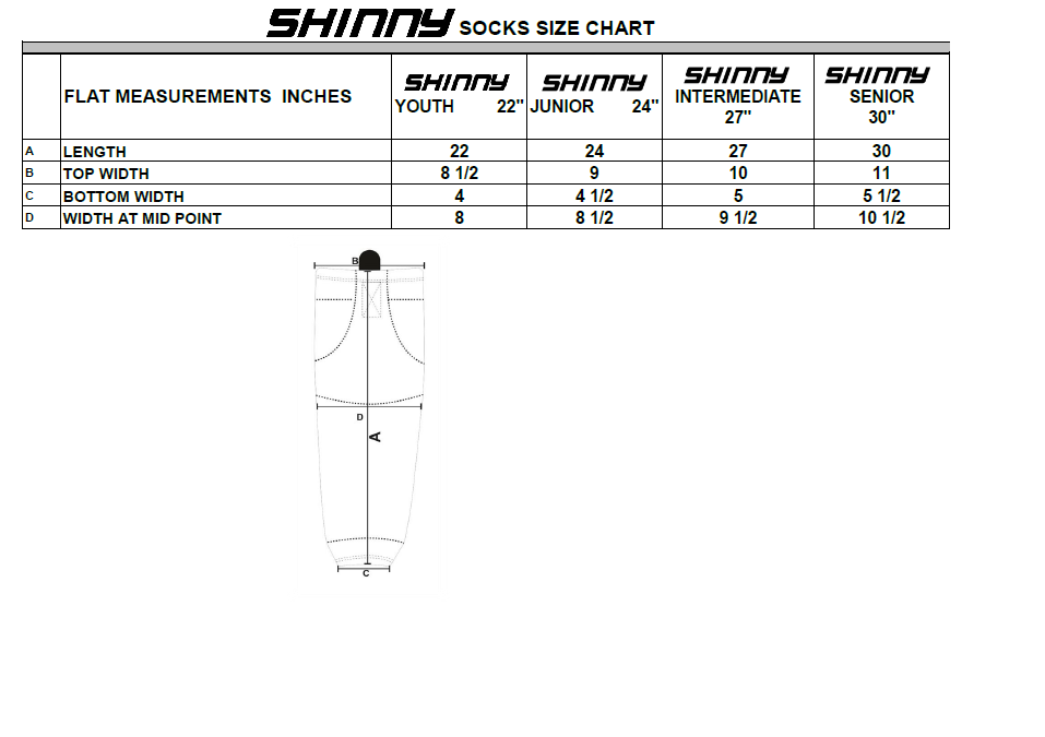 SHINNY PRO CUT ICE HOCKEY SOCKS